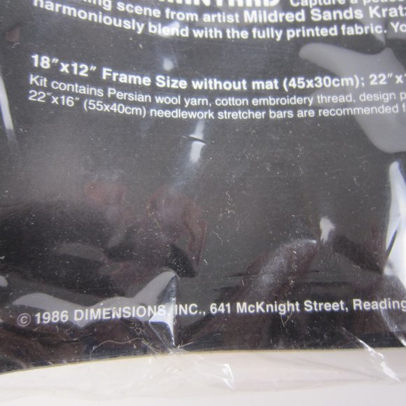 Dimensions Crewel Sunlit Barnyard #1314 Crewel Embroidery Kit Sealed Wool - NOS - Picture 4 of 8